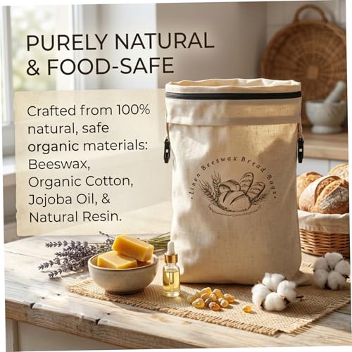 Bolsas de pan de cera de abejas reutilizables de algodón orgánico 3
