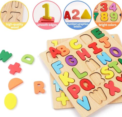Niwlix Wooden Learning Educational Board for Kids, Puzzle Toys for 2 Years Old Boys & Girls Educational Toys for Toddlers & Preschoolers, ABCD Toys for Kids(Alphabets, Numbers & Shapes) - Image 3