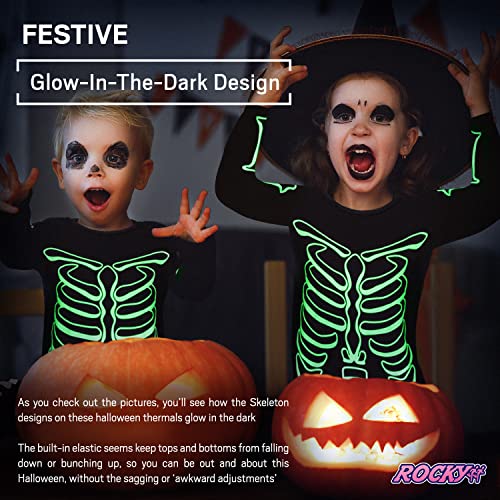 Rocky Skeleton Thermal Underwear (Glow In The Dark) Halloween Girls, Boys, Mens, Womens Scary Warm Pajamas3