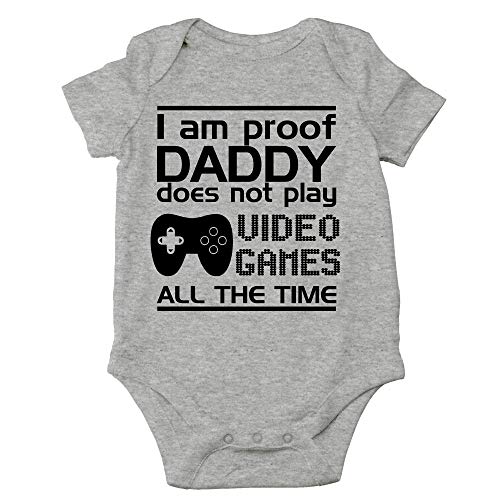 Image of CBTwear Proof Daddy Does Not Play Video Games All the Time - Baby Clothes - Funny Newborn Bodysuit Outfits for Boys and Girls