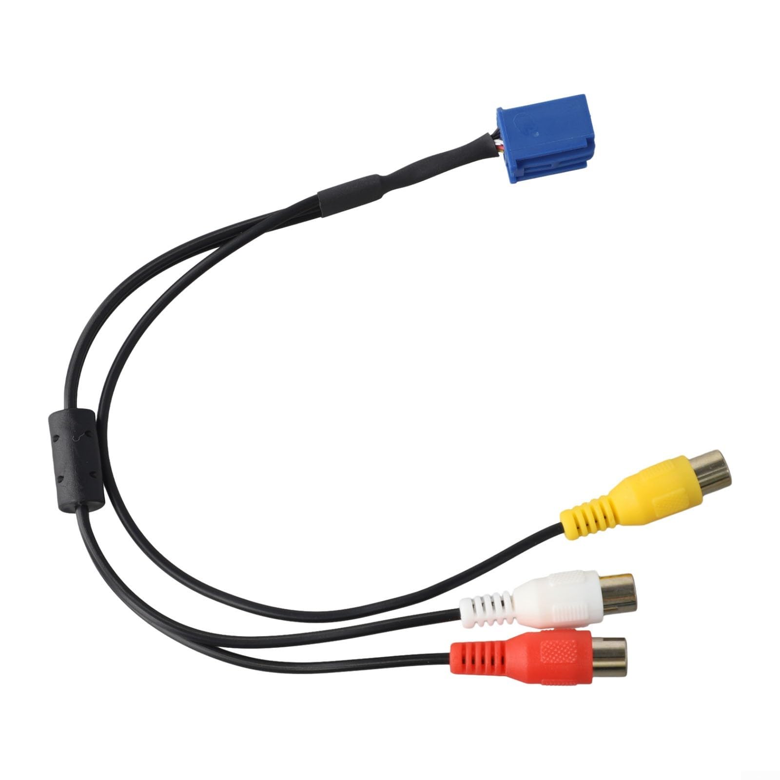 6-Pin Blue AV Adapter Cable for Car Audio – VTR Video Input Connector, ABS Housing, Direct -and-Play Wiring Harness for Rear Deck Installa