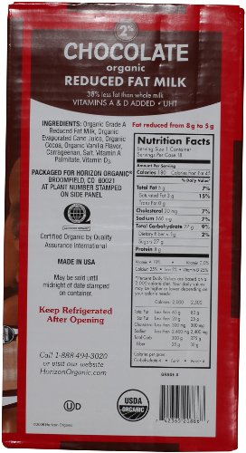 Horizon Organic Chocolate Milk, Low Fat, Ultra Pasteurized, 18 Pack, Half Pint #TOP1