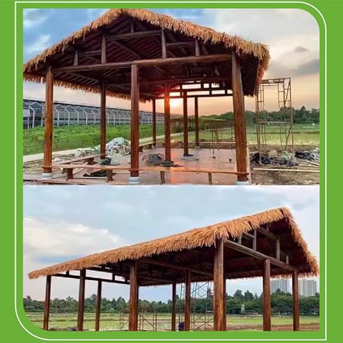HAZEK Künstliche Reetdachrolle, Tiki-bar-Dach, Synthetisches Reetdach, Strand-Hawaiian-Party, Gartenzaun-Dekoration Und Bar-Dekoration (1.6x65ft（0.5x20m)