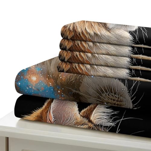 Drap de Couette 3 pièces Motif Faune et lit double 220x240cm microfibre