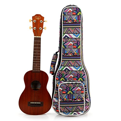 ParaCity Ukulélé Bag Sac pour ukulélé Motif tissé Motif folk Sac à Dos Housse 21 inch - Les Beatles, Paul McCartney, John Lennon, RIngo Starr, George Harrison ParaCity Ukulélé Bag Sac pour ukulélé Motif tissé Motif folk Sac à Dos Housse 21 inch – Image 4
