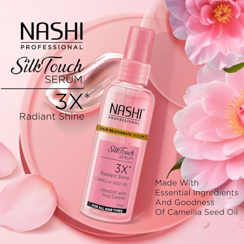 Image of Nashi Professional Hair Rejuvenate Serum 100ml, Camellia Seed Oil Hair Serum for Frizzy Hair, Silky Touch Hair Serum for Curly Hair and All Hair Types