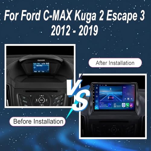 Pantalla Carplay para Ford C-MAX Android Auto Bluetooth Mirror Link 32G 4