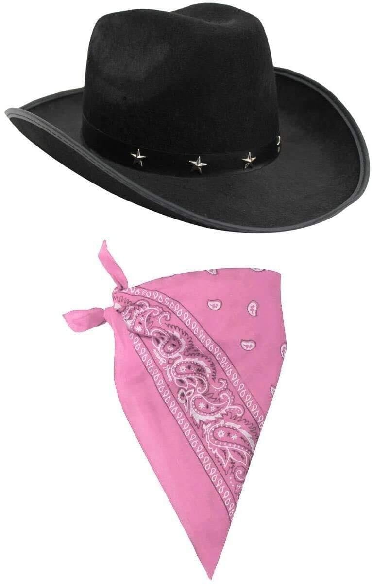 Eurovision - Cappello da cowboy in feltro bianco con motivo mucca nera, per adulti, stile western Y2K, confezione da 1