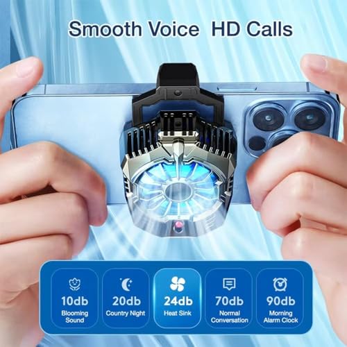 Image of USB Fan Mobile Gaming RGB Phone Cooler Fan, Ergonomic Grip, Triggers & Joysticks, Dual-Speed Radiator for iPhone Android 4.5 to 7 Inch Smartphones