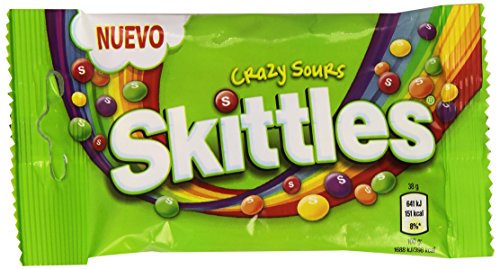 Skittles - Crazy Sours - Caramelos masticables con una crujiente capa de azúcar - 38 g