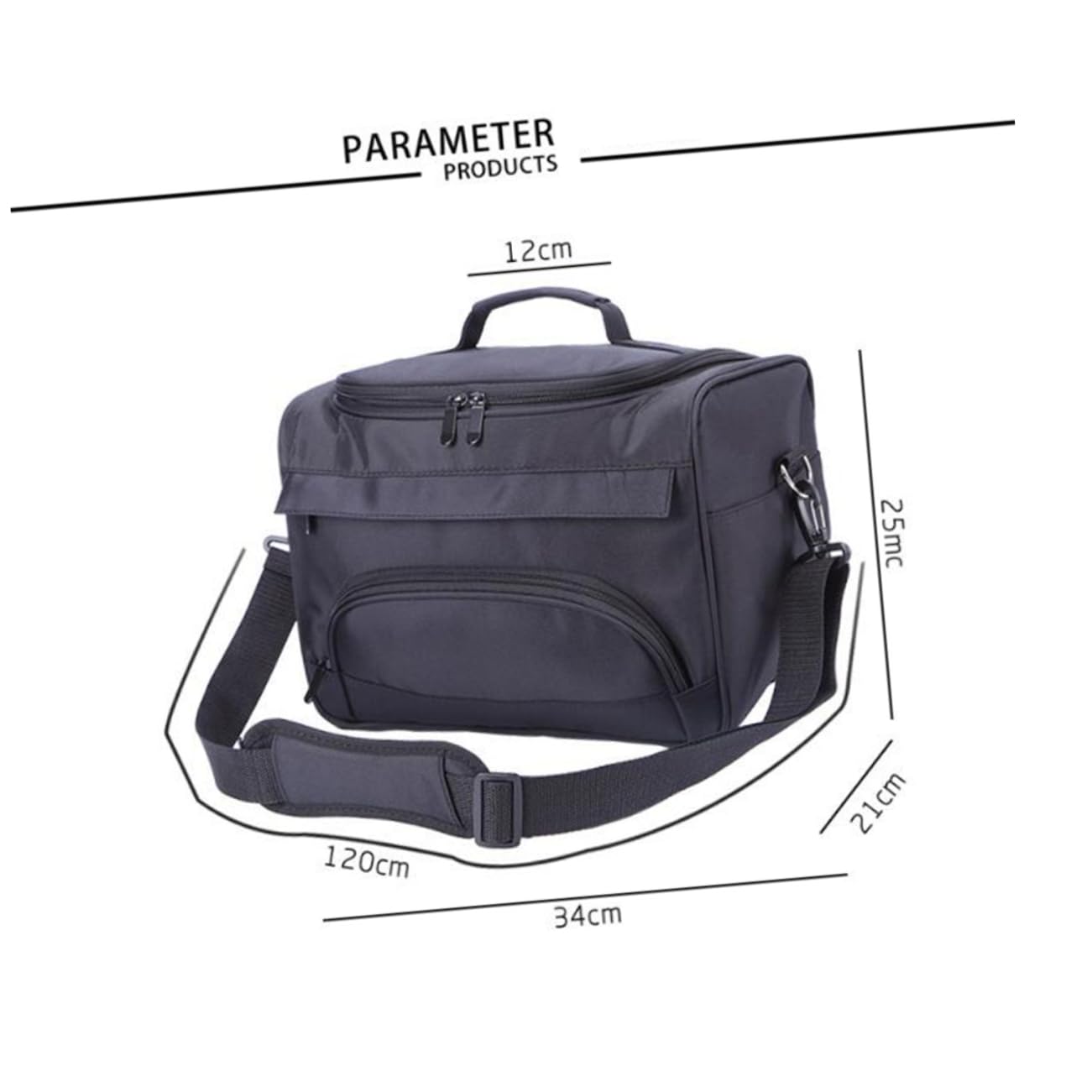 Healvian Paquet Organisateur Pratique pour Outils de Coiffure de Rangement Bandoulière en Tissu Noir et Design Multi-Compartiments pour Matériel de Salon de Coiffure Professionnel