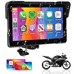Rimoody Wireless Carplay Motorbike Navi Android Auto, 7 Pollici Touchscreen Autoradio Portatile per Moto, Wireless Carplay Display con Airplay/Android Cast/Dual Bluetooth/Navigazione/IP67 Impermeabile