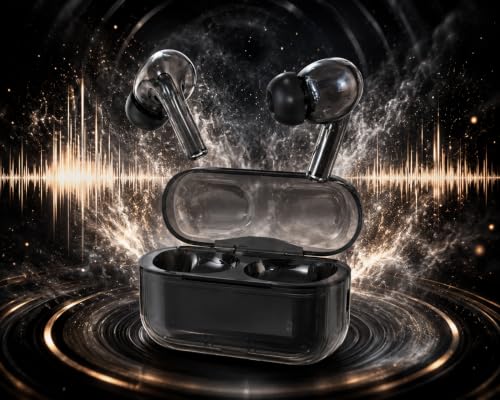 Image of BassPlus+ BT-160 True Wireless Earbuds, Bluetooth 5.3 TWS Earphones with HD Mic, Deep Bass Sound, 26H Playtime, Touch Control, Type-C Charging & Silicone Case with Hook (Black)