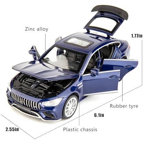 Image of BlackZone 1:32 Scale Toy Car Compatible for AMG GT63 Alloy Diecast Collectible Pull Back Toy Car with Light and Sound Toy Vehicle for Adult Boys Birthday Gift (1:32 Yellow)