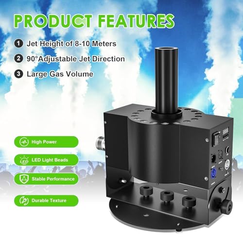 Máquina de Humo para Escenario Jiangtaom, 250W con Luces LED, Ángulo de Rociado Ajustable 180°, Alcance de 8-10M miniatura 2