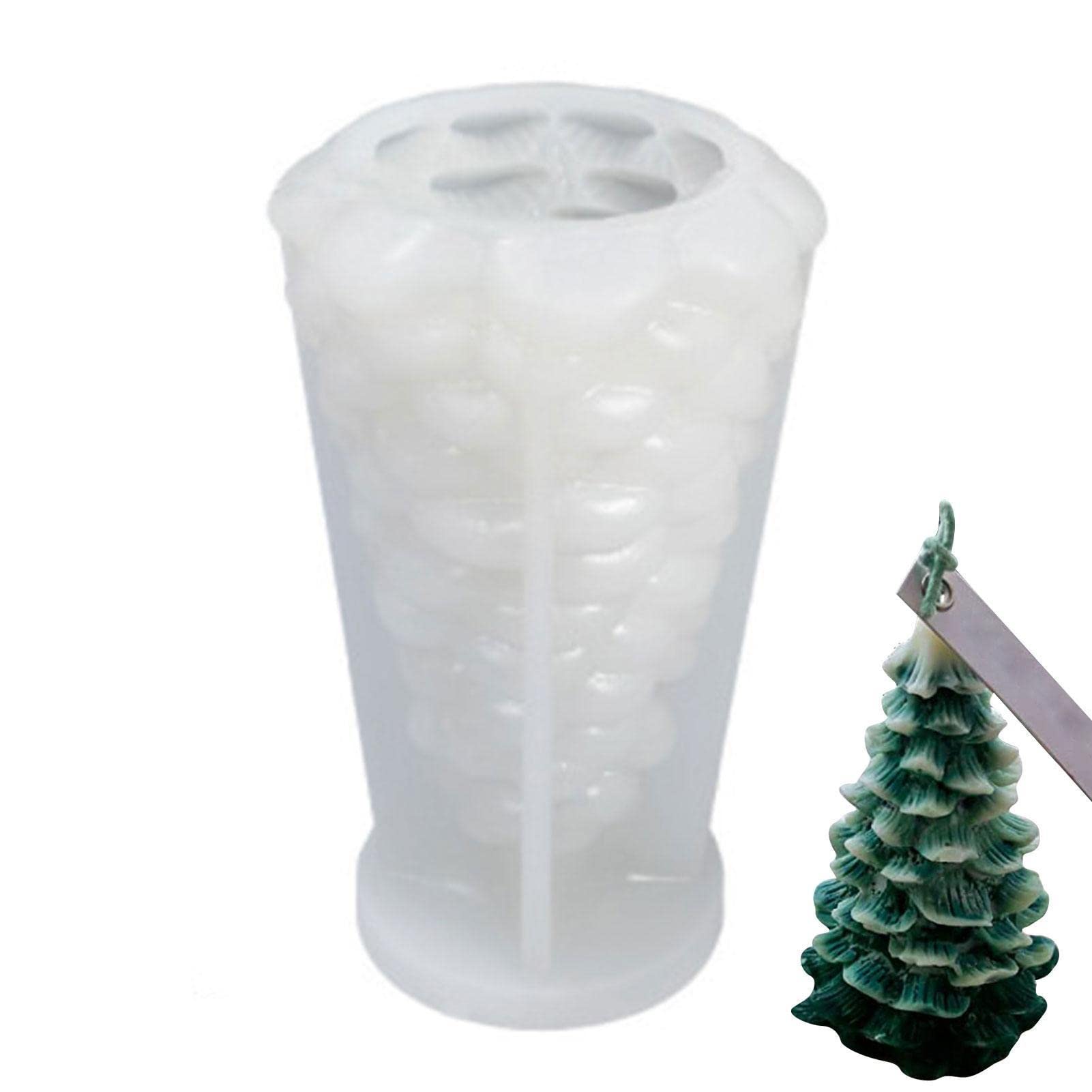 BIASTNR - Stampo per candele a forma di albero di Natale, in silicone, per sapone, decorazione fai da te, per candele, aromaterapia, gesso, cioccolato, fondente e decorazione natalizia