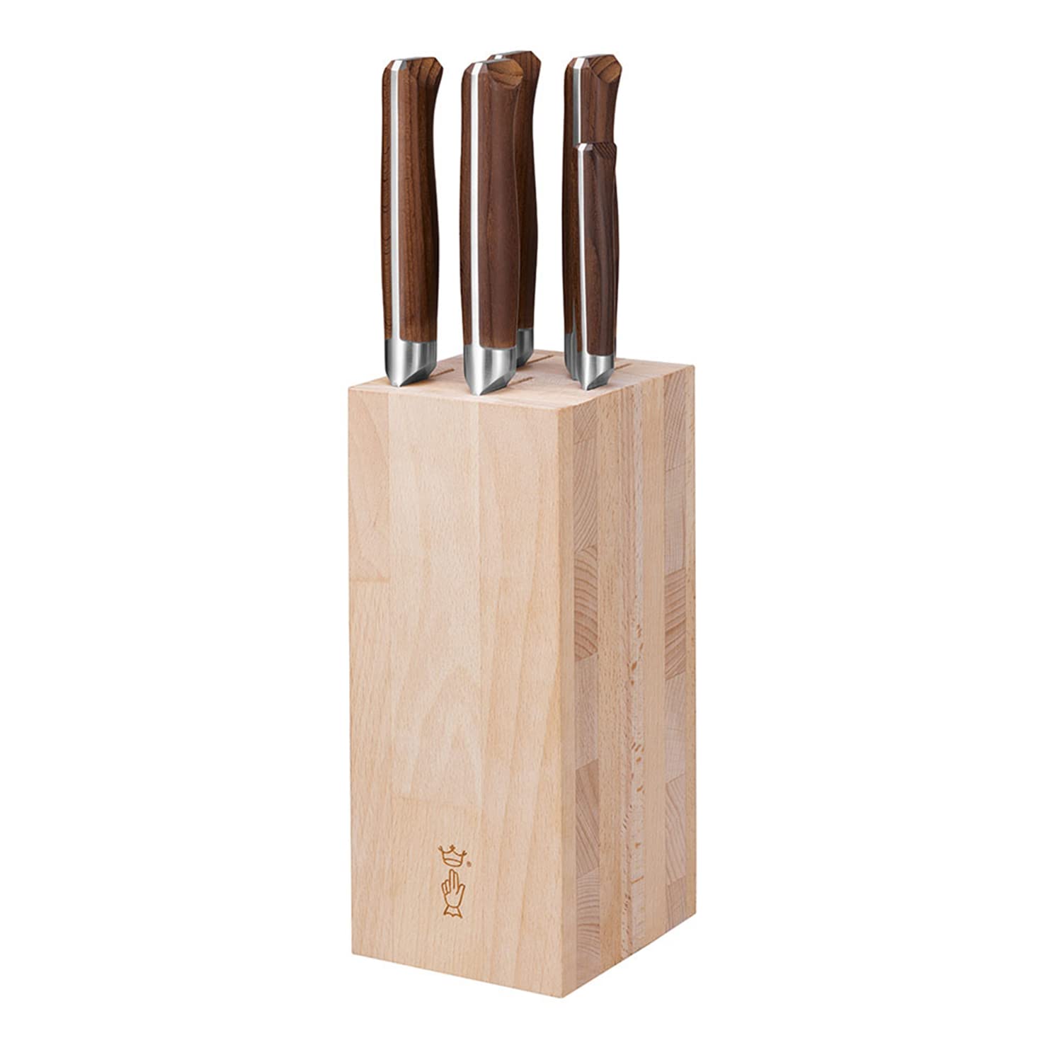 OPINEL - Bloc de Rangement pour Couteaux en Bois de Hêtre - Design Sobre et Élégant - Vos Couteaux de Cuisine Toujours à Portée de Main et Protégés - pour 5 Couteaux