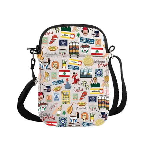 G2TUP Lebanon Lover Gift Lebanon Design Crossbody Bag Lebanese Travel Bag Lebanon Vacation Trip Gift