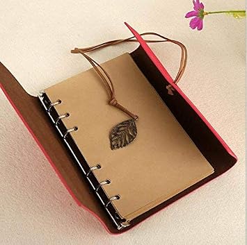 HARDCOVER JOURNAL Writing Notebook - Antique Handmade HARDCOVER Bound Daily Notepad, Vintage Leaf Series, (Leaves, Black)