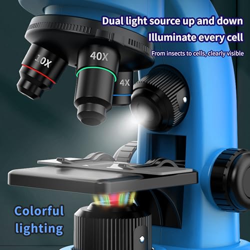 image for DOUBLE CC Kids Microscope,40-1600x Microscope Kit for Kids Beginners C