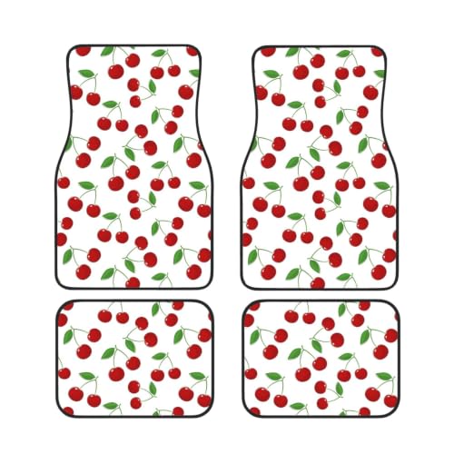 Alfombrillas de neopreno para coche con diseño de cerezas para viajes largos en familia