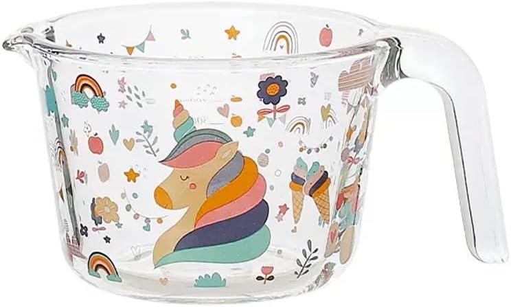 Glass Measuring Cup With Scale Milk Cup High Temperature Resistant Household Kitchen Baking Beaten Egg Cup Measuring Water Cup (Color : D, Size : 500ML)