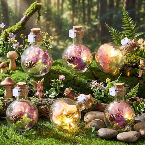 Mifoci 6 Pack Fairy Garden Decor Fairy Night Lights Magical Potion Lights