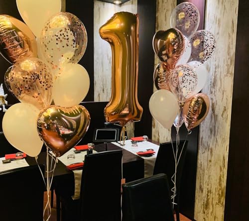 Image of Gold Number 90 Balloon 40 inch, 90 Number Balloons, 90th Gold Birthday Decorations, 90 Year Old Women Men Golden Party Supplies