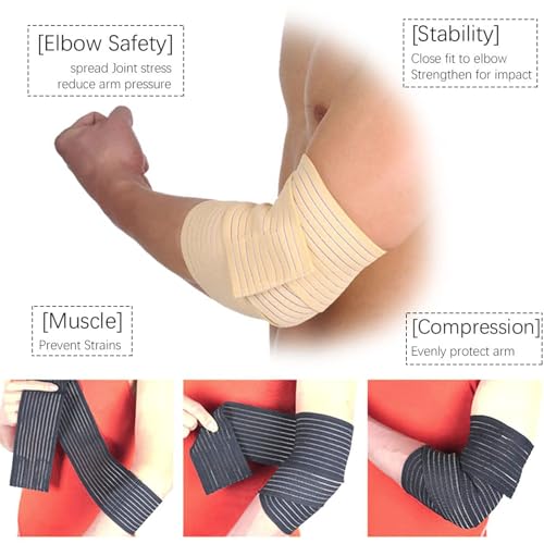 Ideal Swan Compression Bandage, 4 Pieces Elastic Wrap Knee Support Brace, Breathable Ankle Support Brace Knee Bandage Calf Support, Knee Brace Support For Women Men Sports, Running - Image 6