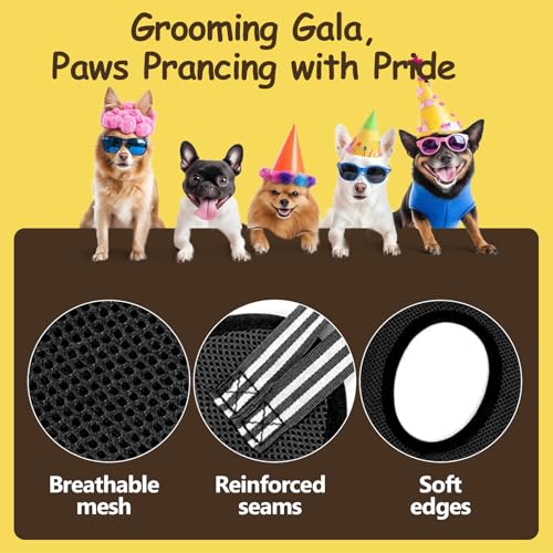 Galenecx Hundepflege Hängematte Set, Haustier Hängematte für Hunde und Katzen, Haustierpflege-Hängemattengeschirr, Hängegeschirr Nageltrimmen mit 2 S Haken, Nagelknipser und Nagelfeile