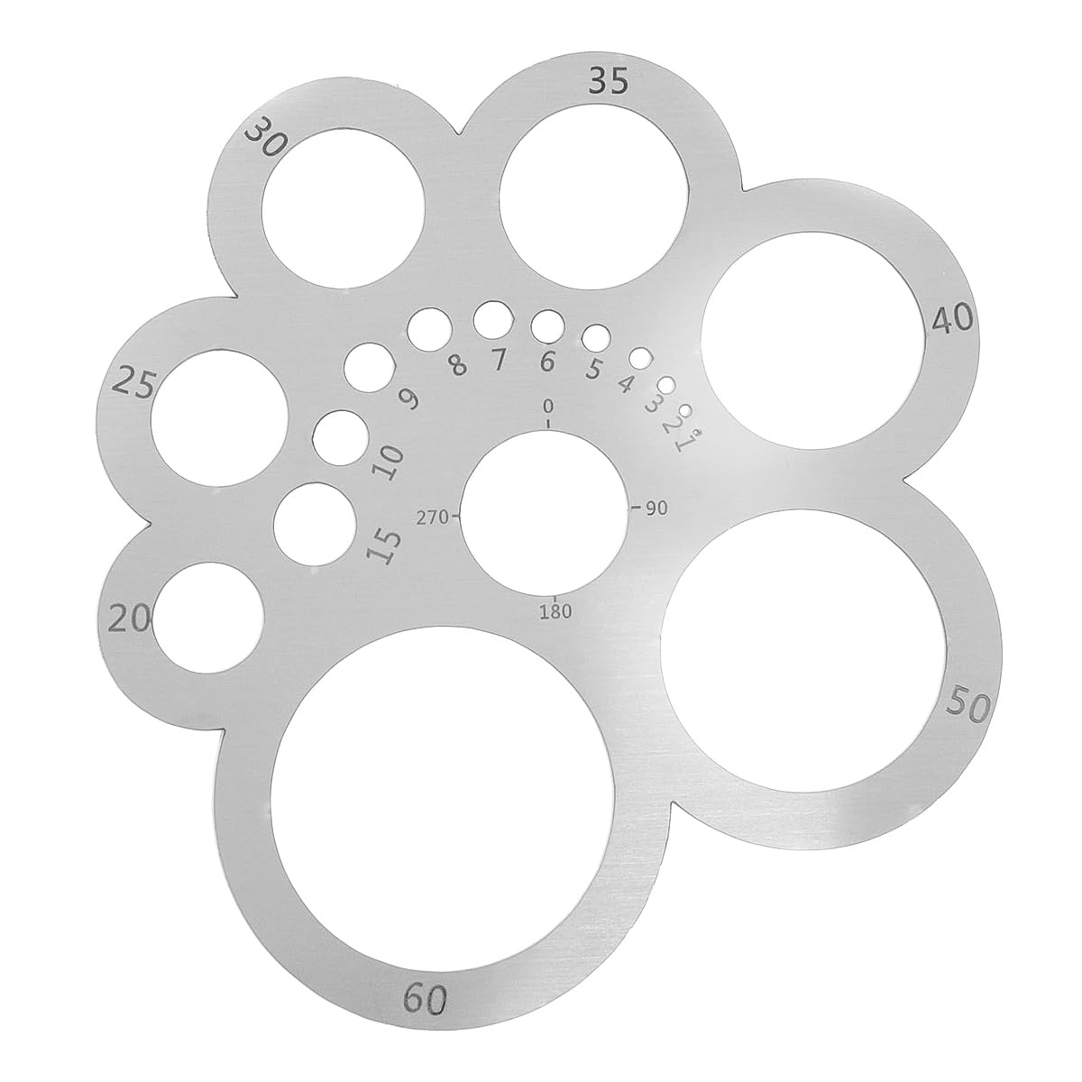 Muiltvoe Round Leather Tool Corner Circle Drawing Template Stainless Steel Metal Ruler for Leathercraft Woodworking Sewing DIY Craft Supplies