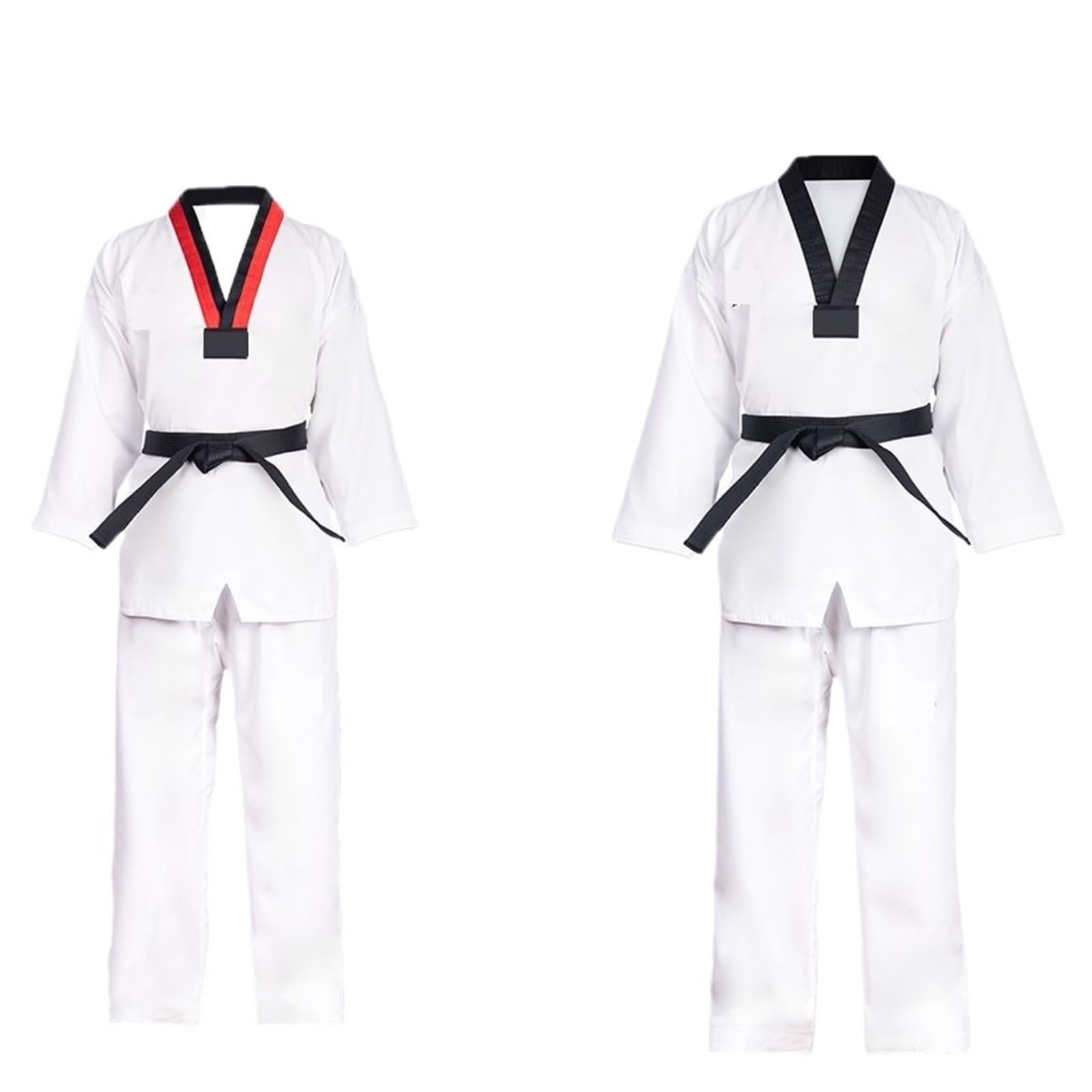 Karate-Anzug Kleidung Weiß Taekwondo Uniformen Karate Judo Dobok Kleidung Kinder Erwachsene Unisex Langarm Gi Uniform(L 160)