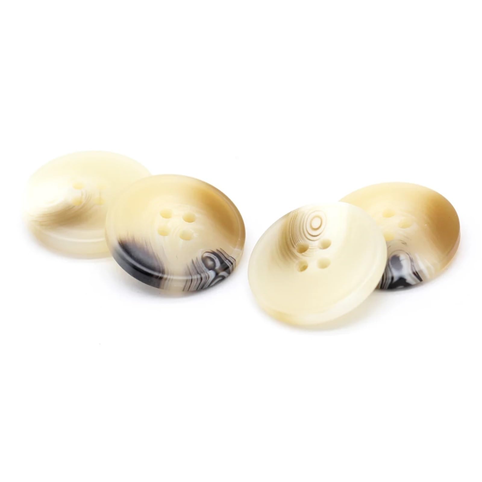 bottoni, Confezione Da 85 Bottoni In Resina A 4 Fori Marrone Beige 15-28mm for Abbigliamento Cucito Fai Te(Beige,21mm 15pcs)