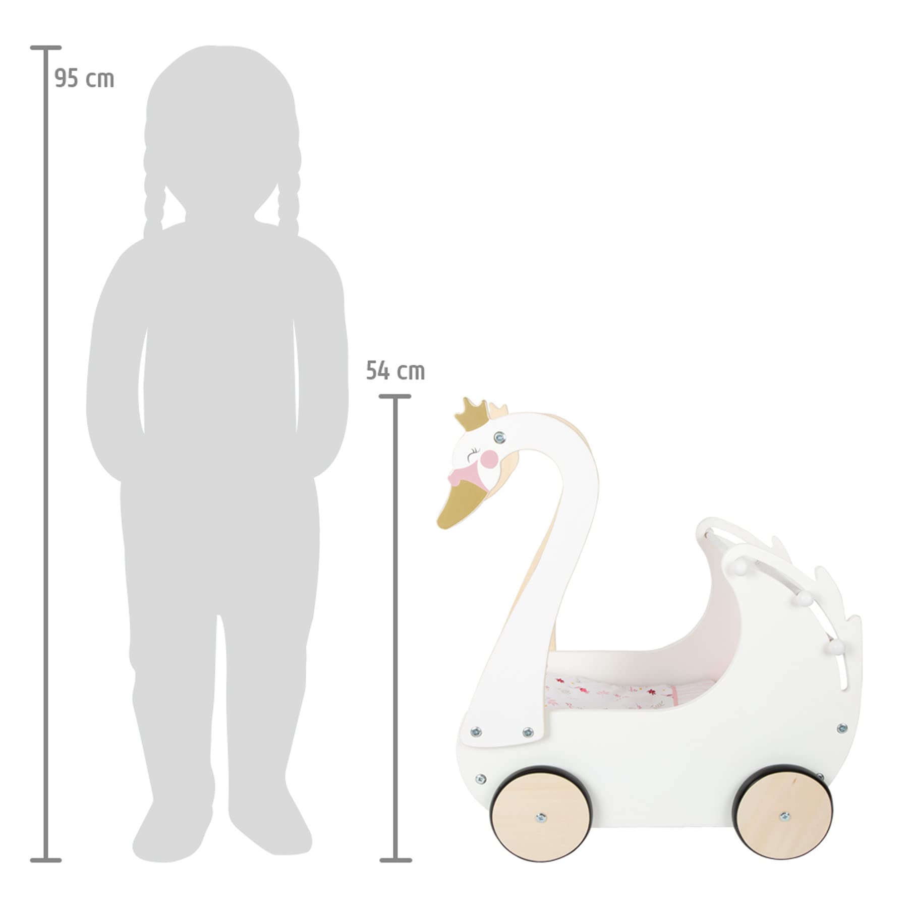small foot Carrozzina per bambole Cigno