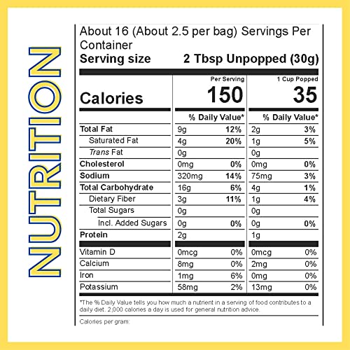 Cousin Willie's Microwave Popcorn Bags, Movie Theater Butter (6 Bags) Gourmet Popcorn Boxes for Party, Whole Grain Popcorn, Gluten Free, Low Calorie Healthy Snack, USA Made, non-GMO - image 3