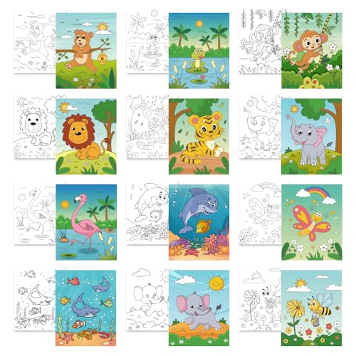 12 Pcs Pre Drawn Canvas for Painting for Kids?8