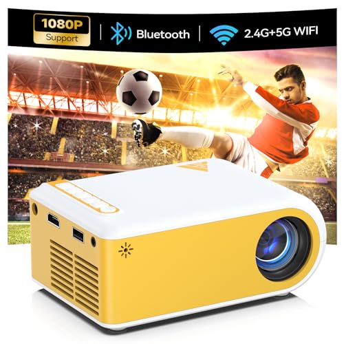 Image of Mini Projector Portable Projectors with Wifi and Bluetooth Outdoor Movie Projectors Mini Home Theater Indoor Projector for Bedroom Built-in Speaker Compatible With HDMI/USB/TV Stick/Smartphone/Laptop
