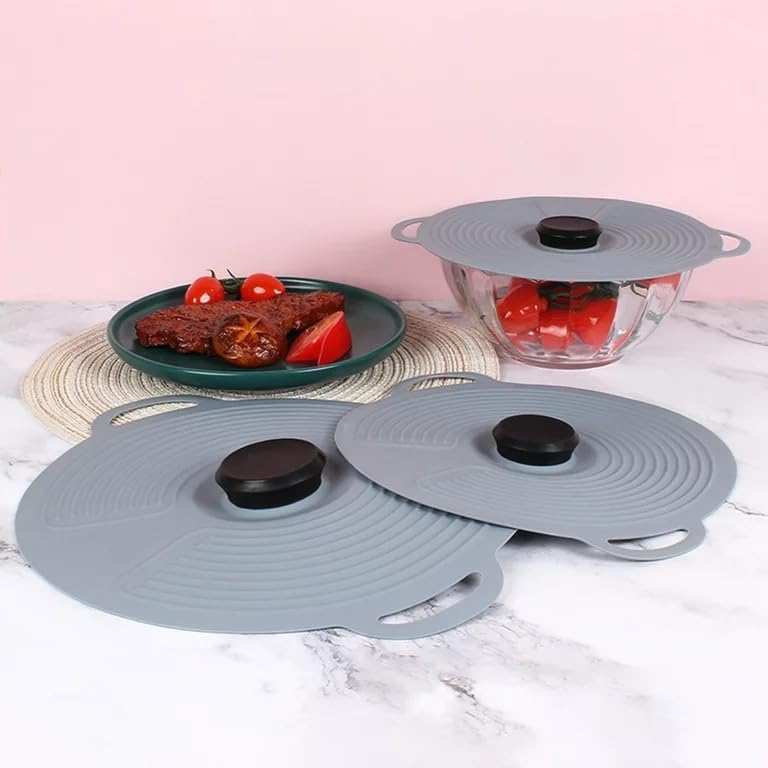 Image of Bowls, Pans, Plate Reusable Heating Sealed Leak-Proof Spill Cover For Hotel, Restruent, Home, Kitchen (1Pcs) (Medium)