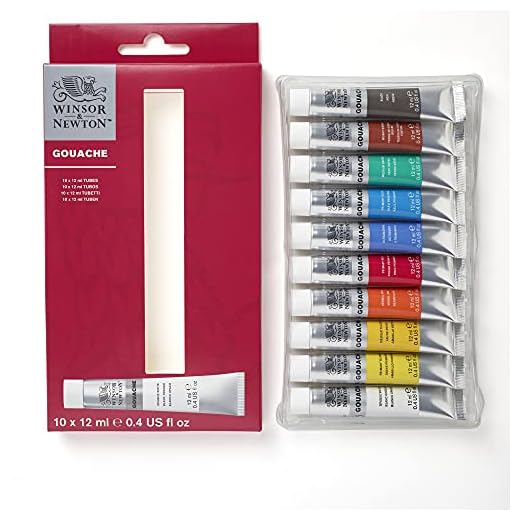 Winsor & Newton Gouache, Set iniciación de 10 tubos de 12ml, colores surtidos