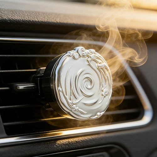 Image of Car Air Freshener Diffuser Vent Clip, Aroma Diffuser Refills, Aromatherapy Diffusers for Fragrance Car Accessories Decoration, Gift for Women Men Dad Mom (Silver)