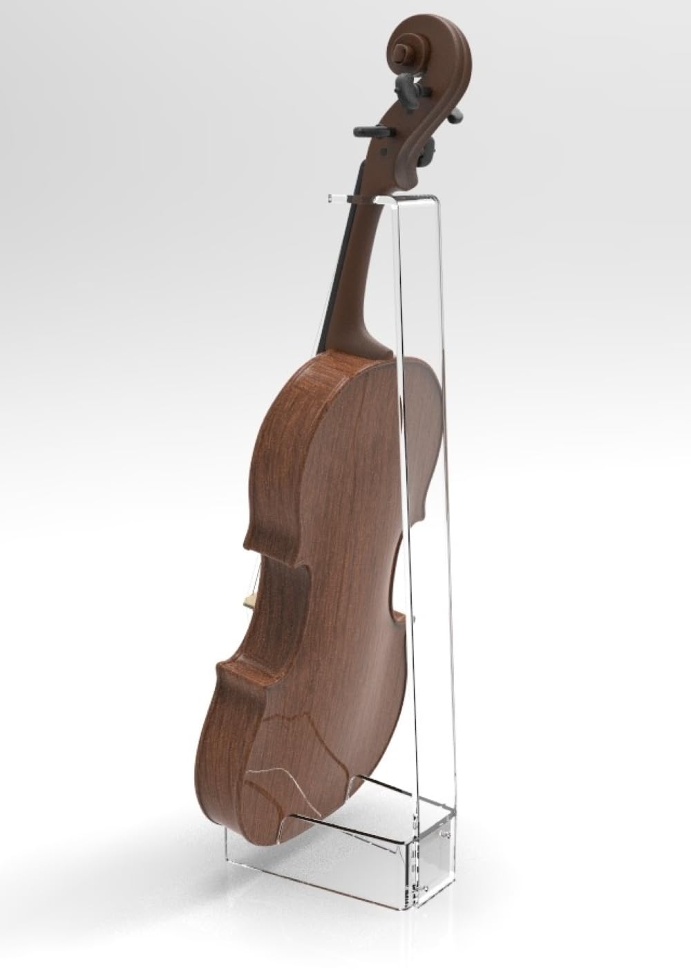 Supporto Espositore elegante per Violino in Plexiglass Trasparente - Altezza 48 cm, Spessore 6 mm, Finitura Lucida