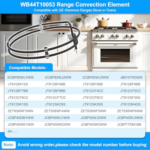 Image of UPGRADED WB44T10053 Range Convection Element Compatible with GE Kenmore Ranges Stove or Ovens Heating Elements Replacement WB44K5019 WB44T10001 WB44T10020 1087446,WB44T10053 for GE Oven Parts