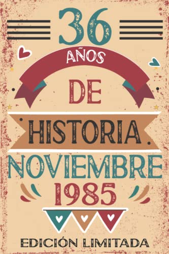 36 Años De Historia Noviembre 1985: 36 años. Libro de visitas, cuaderno, 110 páginas de felicitaciones, idea de regalo, regalo Para la esposa, novia, mujer, La madre