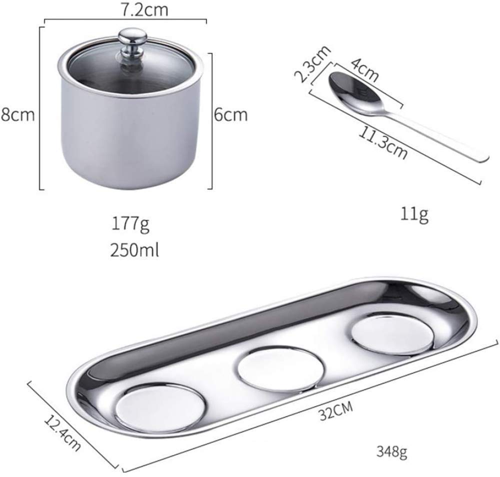 Barattoli per condimenti, Set di 3 contenitori for condimenti in Acciaio Inossidabile con(3 Jars)
