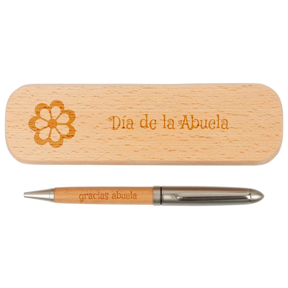 Ocadeau Personalised Engraved Wooden Pen Case - Wooden Pen Boxed - Personalised Gift for Grandma, Teacher, Birthday or Grandparents Day