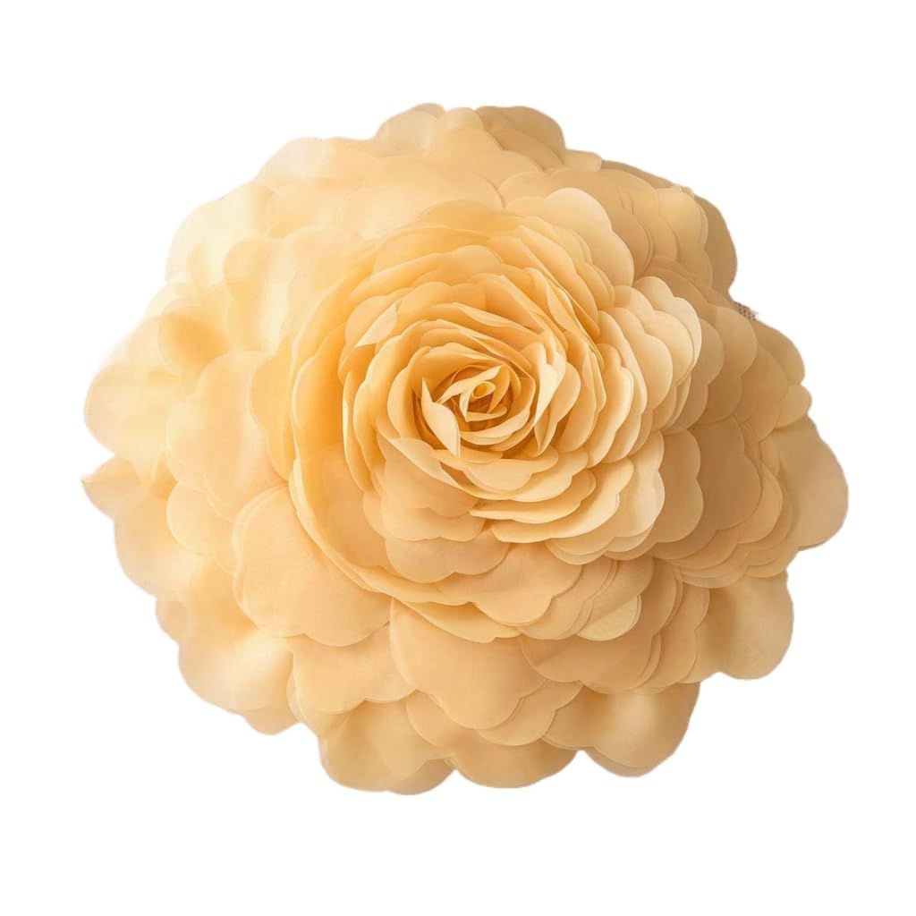 Coussin rond rose 3D fait main en velours premium de salon haut de gamme