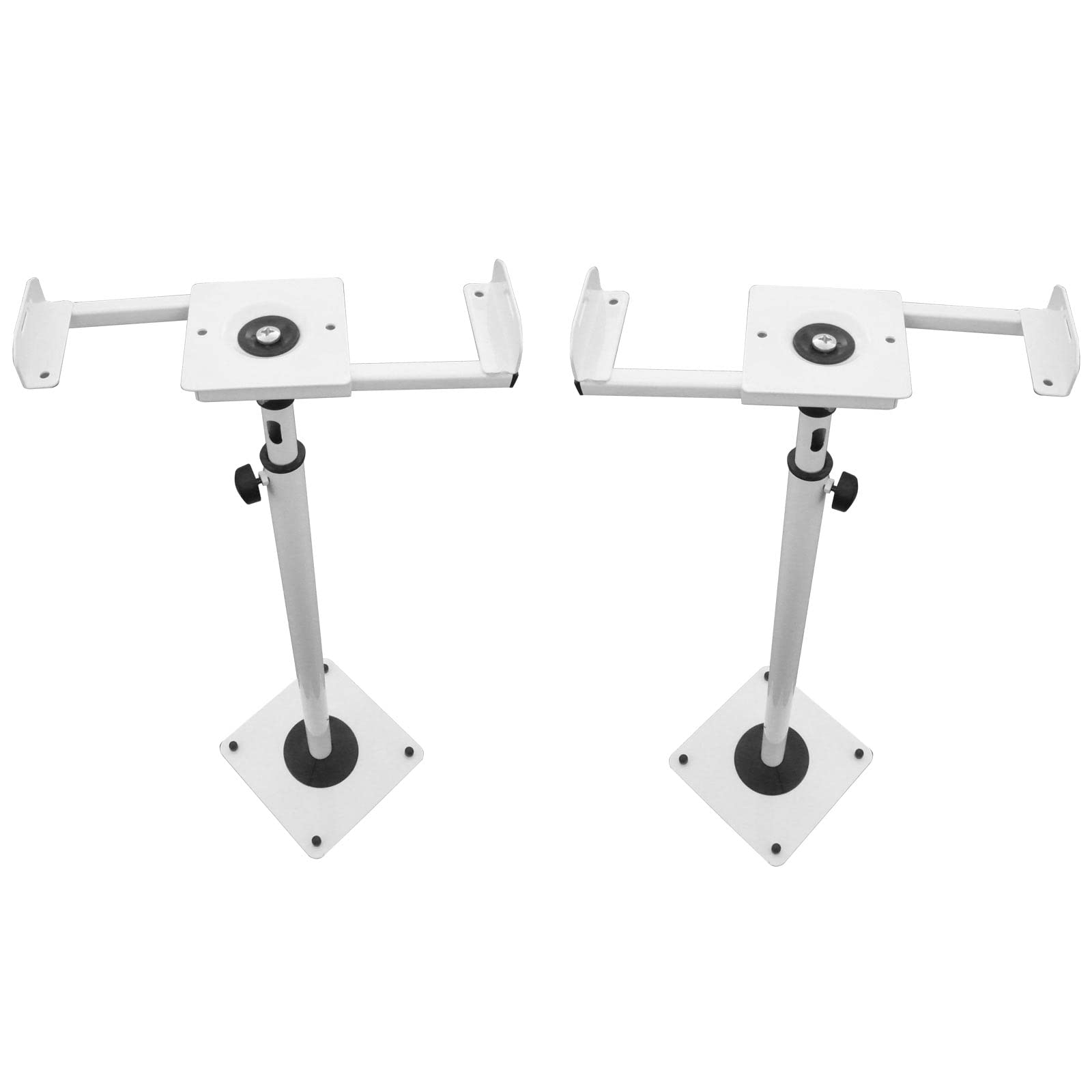 Drall Due Supporti Bianchi per diffusori Audio telescopici Regolabili in Altezza con passacavi Modello: LS-1W