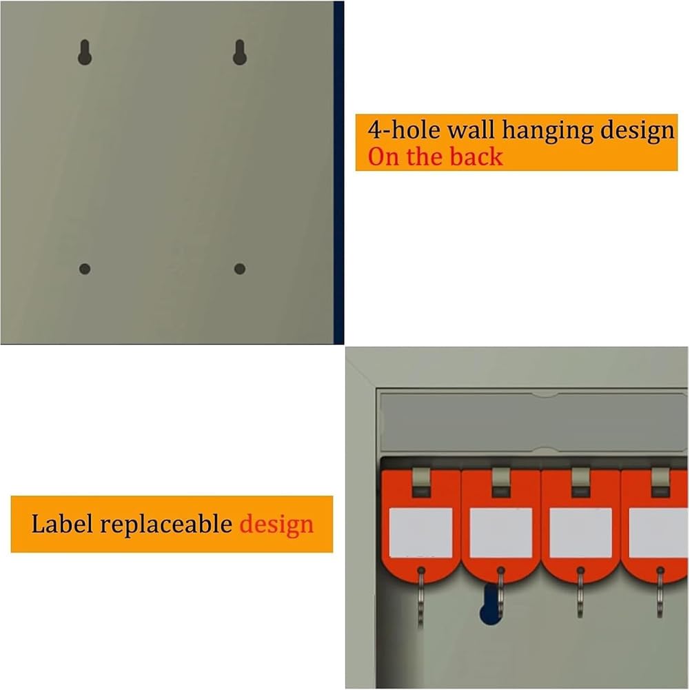 Caja fuerte de acero de gran capacidad con llave, caja de seguridad de metal vintage para garaje, gestión segura de propiedades, cerradura estándar, solución de almacenamiento de 96 bits para el hogar