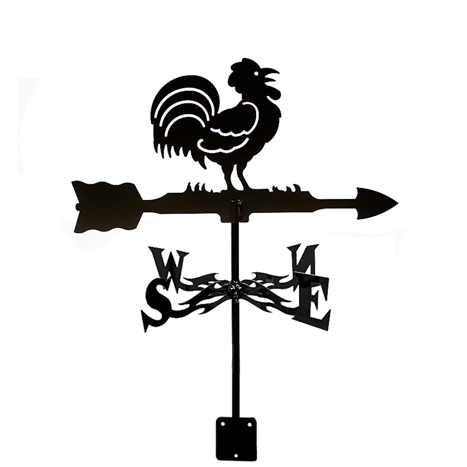 WIQUYBML Metal Weather Vane Animal Weathervane Roof Mounted Wind Direction Indicator Weathercock for Outdoor Farm Yard Garden/Cockerel Er/35 * 50Cm