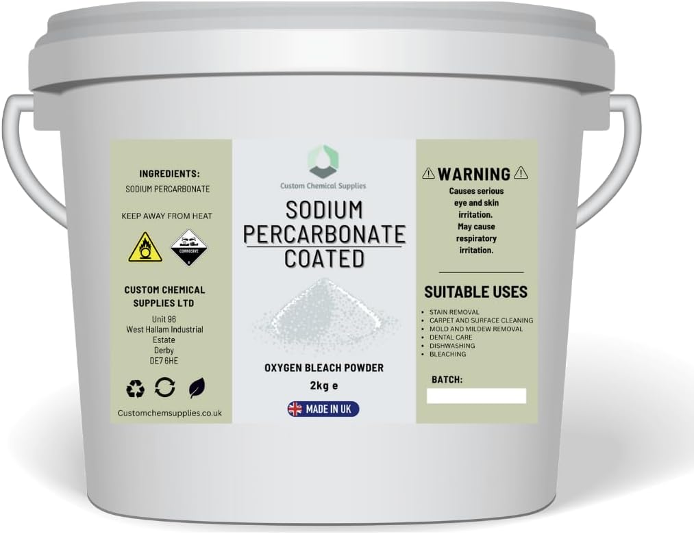 2KG - Sodium Percarbonate Pure Granular Coated Oxygen Bleach Cleaner Stain Remover